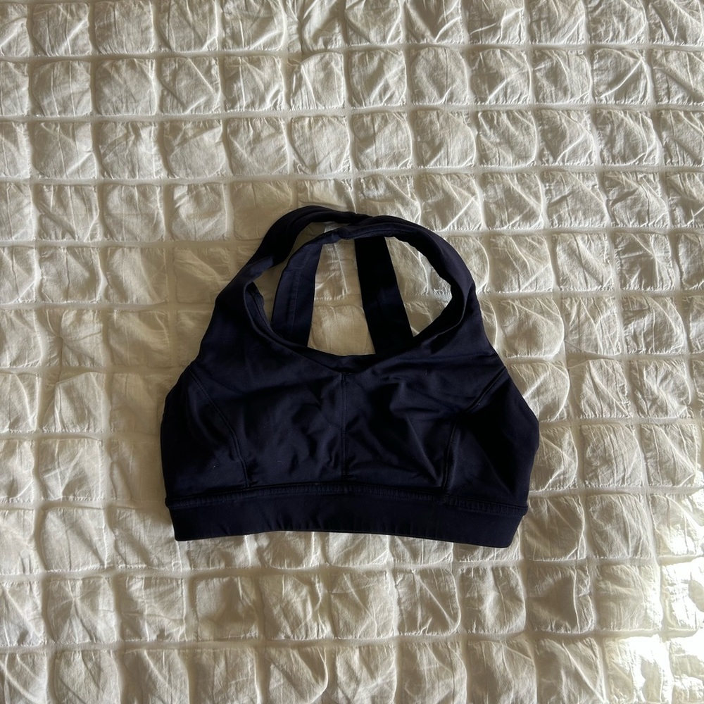 navy lululemon sports bra